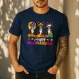 Boston Terrier Dog Halloween Christmas Hallothanksmas Men Women Kids Men's Casual T-Shirt Navy