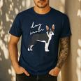 Boston Terrier Dog Mom Woman Women Men's Casual T-Shirt Navy
