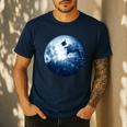 Boston Terrier Dog Moon Dog Mom Dad Women Men Dog Lovers Men's Casual T-Shirt Navy