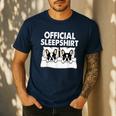 Boston Terrier Dog Official Sleep Pajamas Nightgown Men's Casual T-Shirt Navy