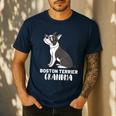 Boston Terrier Dog Owner Grandma Men's Casual T-Shirt Navy