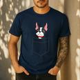 Boston Terrier Dog In The Pocket Boston Terrier For Men Women Girls Kids Men's Casual T-Shirt Navy