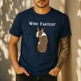 Boston Terrier Who Farted Men's Casual T-Shirt Navy
