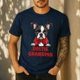 Boston Terrier Grandma Dog Lovers Puppy Bostie Owner Men's Casual T-Shirt Navy