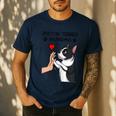 Boston Terrier Grandma Mother's Day Dog Mom Men's Casual T-Shirt Navy