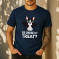 Boston Terrier Halloween Shirt Did Someone Say Treat Men's Casual T-Shirt Navy