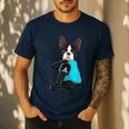 Boston Terrier I Love Mom Apparel Men's Casual T-Shirt Navy
