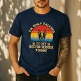 Boston Terrier Lover I'm Only Talking To My Dog Today Men's Casual T-Shirt Navy