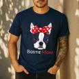 Boston Terrier Mom Bostie Women Girls Men's Casual T-Shirt Navy