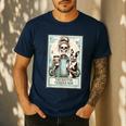 The Boston Terrier Mom Skeleton Spooky Season Halloween Men's Casual T-Shirt Navy