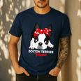 Boston Terrier Mum Dog Woman Idea Men's Casual T-Shirt Navy