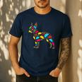Boston Terrier Tacos Mexican Cinco De Mayo Taco Men's Casual T-Shirt Navy