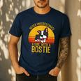 Boston Terrier Never Underestimate a Girl With a Bostie Men's Casual T-Shirt Navy