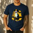 Boston Terrier s Mid-Century Modern Art s Street Grunge Men's Casual T-Shirt Navy
