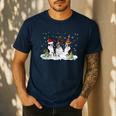 Christmas Boston Terrier Santa Dog Lover Men's Casual T-Shirt Navy
