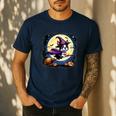 Cute Boston Terrier Halloween Costume Dog Lover Women Girls Men's Casual T-Shirt Navy