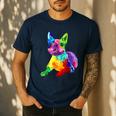 Dog Lover Boston Terrier Dog Colorful Boston Terrier Men Women Kids Men's Casual T-Shirt Navy