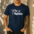 The Dogfather Boston Terrier Dog Dad Father's Day Men's Casual T-Shirt Navy