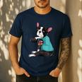 Father's Day Gift Dog Dad Boston Terrier i Love Dad Tattoo Men's Casual T-Shirt Navy