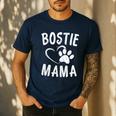 Fun Bostie Mama Dog Lover Apparel Boston Terrier Mom Men's Casual T-Shirt Navy