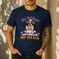 This Girl Loves Watermelon And Her Boston Terrier Dog Mother Men's Casual T-Shirt Navy