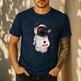 Girls I Heart Mom Love Mama Boston Terrier Dog Lover Men's Casual T-Shirt Navy