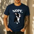 Love NOPE Boston Terrier Dog Lover Men's Casual T-Shirt Navy
