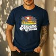 Myrtle Beach South Carolina Retro 70s Vintage Vacation Men's Casual T-Shirt Navy