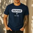 Oxford Comma English Teacher Shirt T-Shirt Men&#x27;s Casual T-Shirt Navy