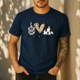 Peace Love Boston Terrier Boston Terrier Lover Dog Mom Men's Casual T-Shirt Navy