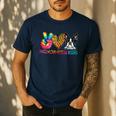 Peace Love Boston Terrier Tie Dye Dog Lover For Men Women Girls Kids Men's Casual T-Shirt Navy