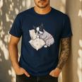Sleepy Boston Terrier Pajama Men Women Kids Men's Casual T-Shirt Navy