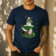 St Patrick's Day Leprechaun Boston Terrier Dog Shamrock For Men Women Kids Men's Casual T-Shirt Navy