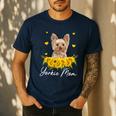 Sunflower Yorkie Mom Dog Lover Men's Casual T-Shirt Navy
