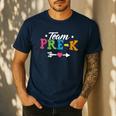 Team Pre-K Shirt PreSchool Teacher Student Back To School Men&#x27;s Casual T-Shirt Navy