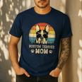 Vintage Boston Terrier Mom Dog Lovers Mother's Day Men's Casual T-Shirt Navy