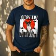 Vintage Japanese Dogzilla Boston Terrier Men's Casual T-Shirt Navy