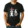 6 Years Old Birthday Boston Terrier Dog Lover 6th Party Kid Men's Casual T-Shirt Black