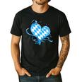 Bavarian Flag As Heart Blue Diamond Bavaria Men's Casual T-Shirt Black