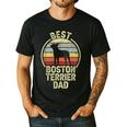 Best Dog Father Dad Vintage Boston Terrier For Men Women Men's Casual T-Shirt Black