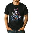 Biker Boston Terrier Dog Riding Motorbike Men's Casual T-Shirt Black