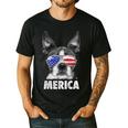 Boston Terrier 4th Of July Merica Men Women USA Flag Vintage Men's Casual T-Shirt Black