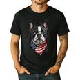 Boston Terrier American Flag Men's Casual T-Shirt Black