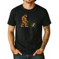 Boston Terrier Bigfoot Dog Walking Dog Mom Dad Kids Men's Casual T-Shirt Black