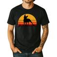 Boston Terrier Bostie Sunset Retro Dog Pet Mom Dad Men's Casual T-Shirt Black