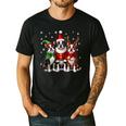 Boston Terrier Christmas Dogs Santa Reindeer Elf Men's Casual T-Shirt Black