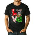 Boston Terrier Christmas Tree Lights Santa Dog Xmas For Men Women Kids Men's Casual T-Shirt Black