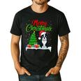 Boston Terrier Christmas Tree Lights Xmas Dog Lover Men's Casual T-Shirt Black