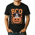 Boston Terrier Costume On Pumpkin Halloween Boston Terrier Men's Casual T-Shirt Black