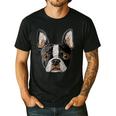 Boston Terrier Cute Puppy Face Dog Lover Pet Owner Men's Casual T-Shirt Black